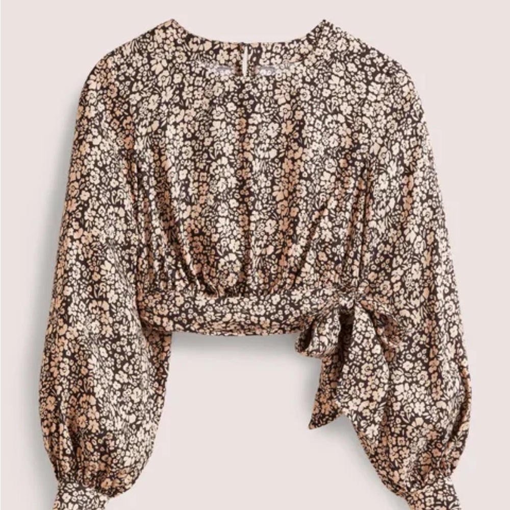Boden long sleeve crop top - size 6 NWT